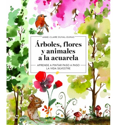 ÁRBOLES, FLORES Y ANIMALES A LA ACUARELA
